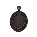 Antique Bronze Floral Oval Cabochon Setting Jewelry Making Component view 4