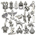 Antique Silver Crab and Dog Metal Charms with 21 Listed Options view 1
