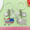 Americana Charm Keychains Featuring Blue Heart Across 22 Pictured Variations view 3