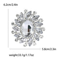 Oval Crystal Sunburst Brooch in Eleven Jewel Tone Colorways view 7