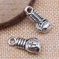 Boxing Glove Double-Sided Antique Silver Metal Charm view 2