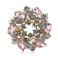 Crystal Star Flower Wreath Brooch in Three Jewel Colors view 5
