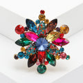 Layered Crystal Flower Brooch in Nine Jewel Tone Palettes view 2