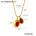 Gold Ball Chain Teardrop Zircon Pendant Necklace Color Combos view 11