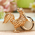 Jeweled Rooster and Hen Keychains with Bare Braided Wrist Loops view 4