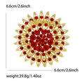Large Openwork Sunflower Brooch Crystal Cluster Metal Pin view 10