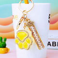 Crystal Paw Keychains with Matching Jeweled Straps in Five Colors view 8