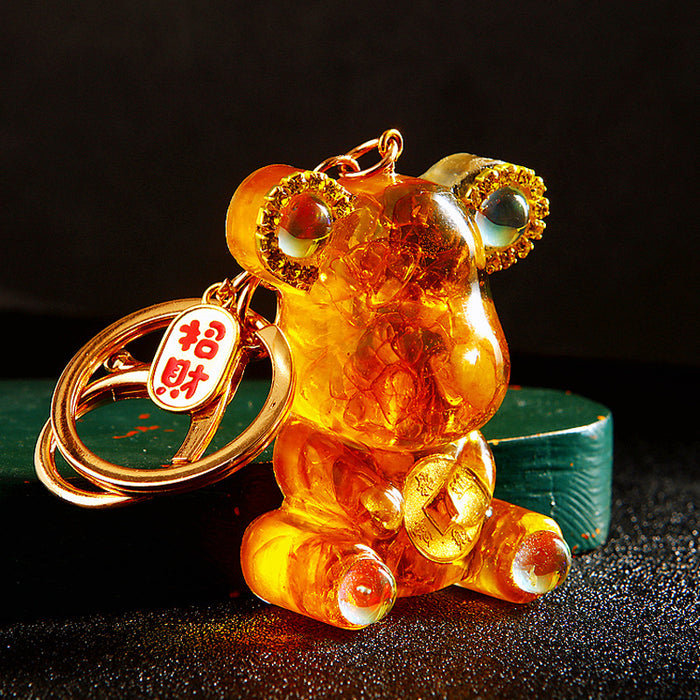Transparent Crystal Fortune Bear Keychains in Seven Colors plus Assorted