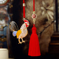 Mixed Jeweled Rooster and Peacock Car Hangers in Three Pictured Constructions view 4