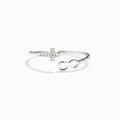Silver Open Infinity Cross CZ Accent Ring Sizes 5-12 view 5