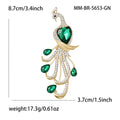 Crystal Peacock Brooch In 3 Styles With Polished Metal Details view 4