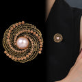 Flower Crystal Pearl Look Metal Brooch Pin 4.3 cm for Jackets and Lapels view 4