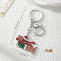 Silver Tone Christmas Dachshund Split-Ring Keychain with Lobster Clasp view 4