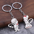 Couple Zinc Alloy Keychain Set Romantic Gift Pendant Accessory