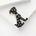 Enamel Sitting Dog Brooch with Polished Metal and Decorative Accents view 3