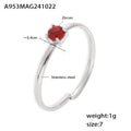 Open Adjustable Thin Band Ring Single Prong Zircon Stone Colors view 12