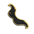 Black Enamel Mustache Charm Pendant Silver-Tone Gold-Tone view 5