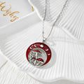 Red Moon and Mushroom Pendant Necklaces in Four Metal Finishes view 3