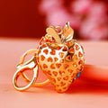 Jeweled Strawberry Keychain with Plain Fortune and Braided Loop Options view 4