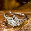 Snowflake Clear Stone Silver Tone Split Shank Ring Sizes 6-10 view 4