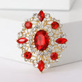Oval Cluster Crystal Brooch In Nine Color Variations view 10