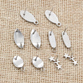Geometric Steel Tone Post Earring Findings in Four Shapes view 1