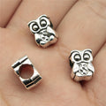 11x8.9x7.5mm 2.3g Multicolor Zinc Alloy Owl Large Hole Cat Beads for European Bracelet DIY Jewelry Making