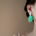 Mint Green Shell Disc Cluster Drop Earrings Fashion Jewelry view 4