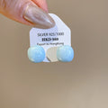Glossy Pastel Round Resin Stud Earrings in Pink and Blue view 7