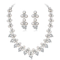 Black Silver Tone Pearl Crystal Collar Crystal Metal Necklace view 5
