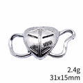 Mask Shaped Double Loop Connector in Antique Silver view 4