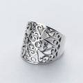 Silver Wide Filigree Scroll Openwork Band Ring Style view 3
