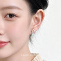 Mint Green Cream Enamel Star Hairpin Stud Earrings Pair view 2