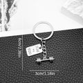 Eight Antique Silver Fitness Equipment Metal Keychain Designs view 6