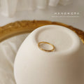 Gold-Tone Thin Partial CZ Pavé Knuckle Stacking Ring view 1