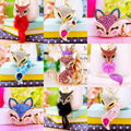 Jeweled Fox Keychain Collection With Crystal Crowns and Plush Tails view 1