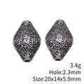 Antique Silver Stippled Marquise Small Hole Metal Bead view 3
