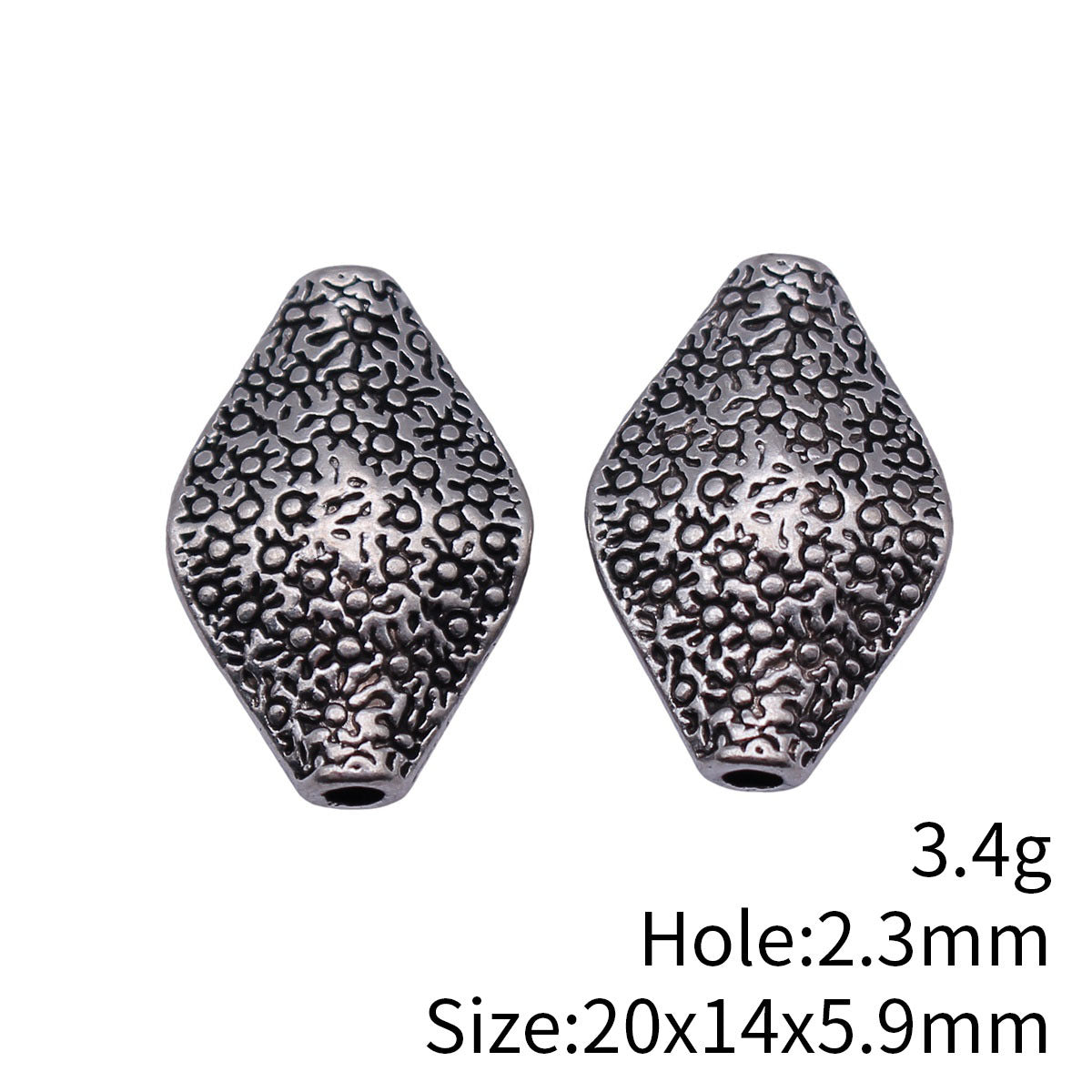 20x14x5.9mm 3.4g Antique Silver Tone Zinc Alloy Marquise Eye Shape Spacer Beads for DIY Bracelets