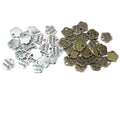 Tiny Handmade Flower Tag Charms in Mixed Metal Tones view 5