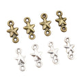 Tiny Double Loop Star Connector Charms in Two Finishes view 5