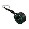 Black Tire-Shaped Keychain, Power Lettering, Six Accent Colors view 5