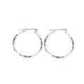 Engraved Metal Hoop Earrings Gold Silver Rose Gold Three Tones view 5