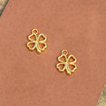 Heart Leaf Four Clover Metal Charm in Three Finishes view 2