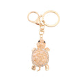 Cat Eye Stone Turtle Rhinestone Keychain Cream Multicolor view 5