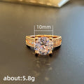 Rose Gold Round Clear Pave Band Solitaire Ring Alloy view 3