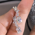 Geometric Crystal Drop Earrings With Rectangular Center Stones view 2
