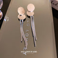 Disc And Bar Tassel Stud Earrings For Women Jewelry view 4