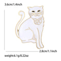 Enamel Sitting Cat Brooch in Black or White Finish view 7