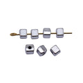Plain Cube Spacer Bead in Antique Silver Metal Finish view 4