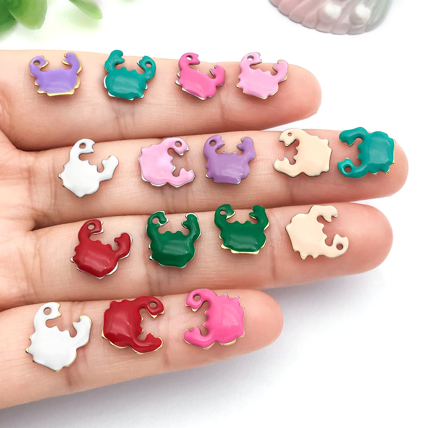 Gold Plated Stainless Steel Crab Charm Pendants for Bracelet Necklace Jewelry Making